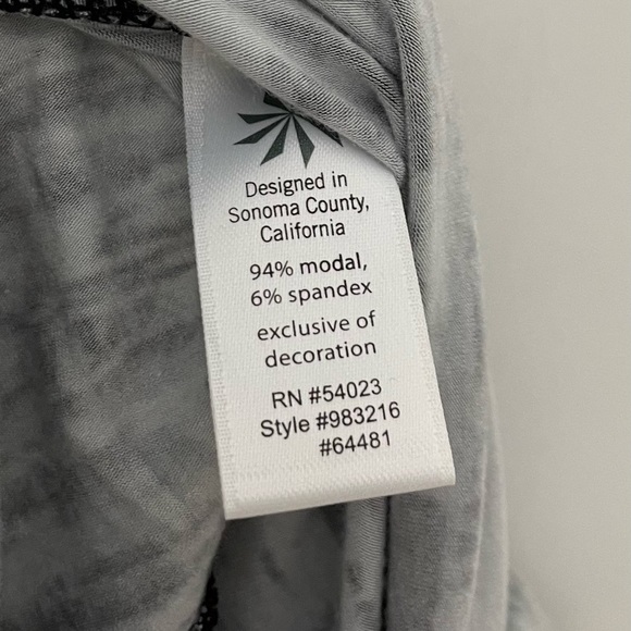 Athleta Soft Racerback Ruched Dress Black & Gray Space Dye Size Medium - Picture 7 of 8